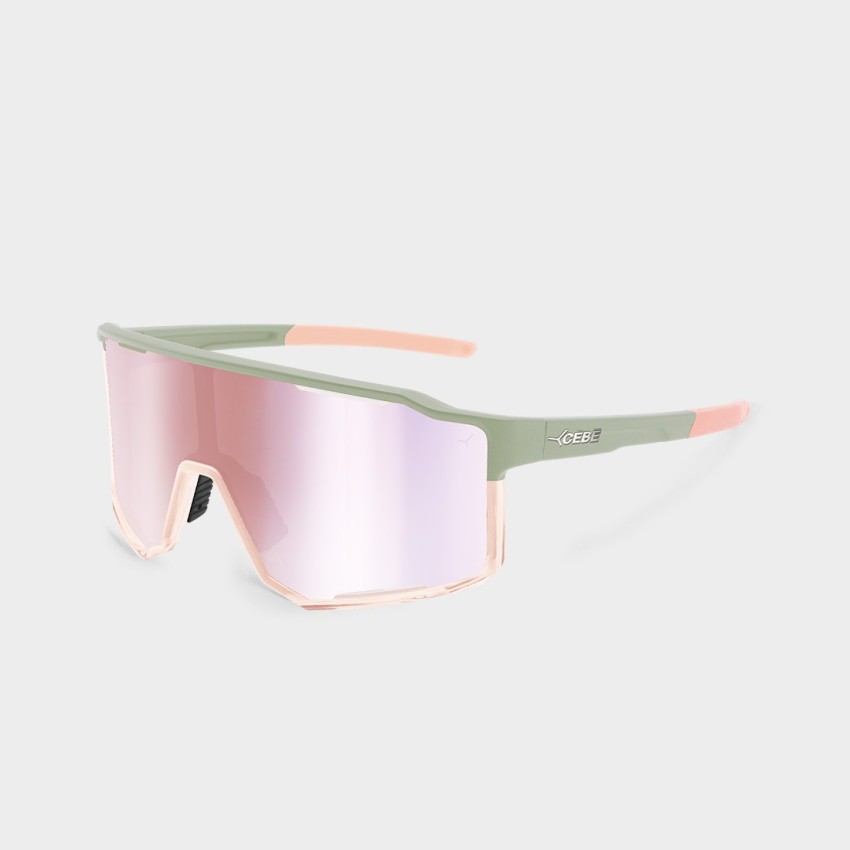Cébé OUTFLOW sports sunglasses category 3 S - 3/4 vision - Green and pink colour