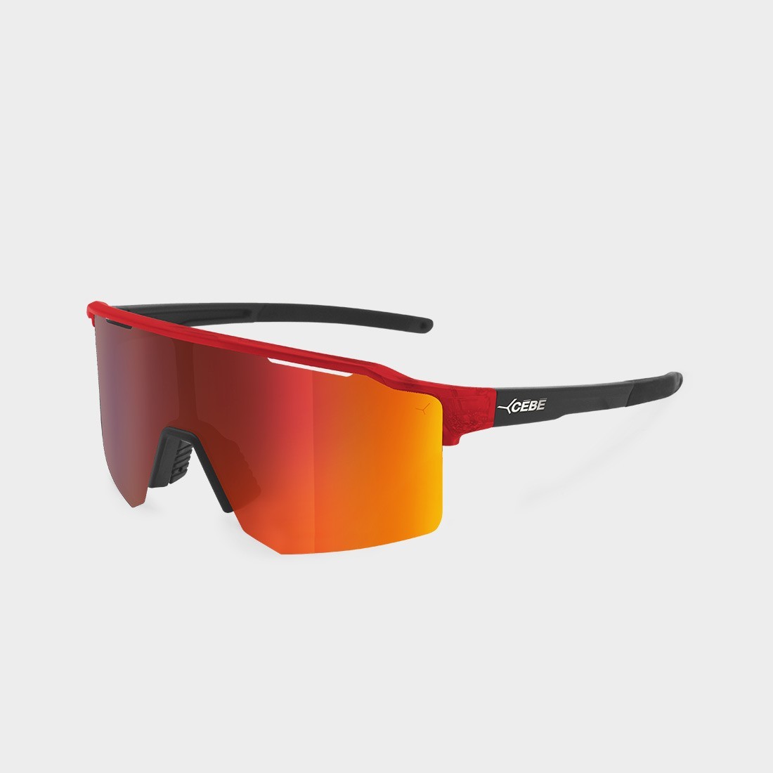 Cébé OUTFLOW LITE Sportsonnenbrille Kategorie 3 S - 3/4 Sicht, Größe small semi-rimless, Farbe schwarz und rot
