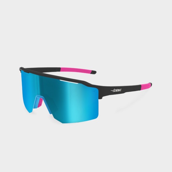 Cébé OUTFLOW LITE Sportsonnenbrille Kategorie 3 S - 3/4 Sicht, Größe small semi-rimless, Farbe schwarz, blau und pink