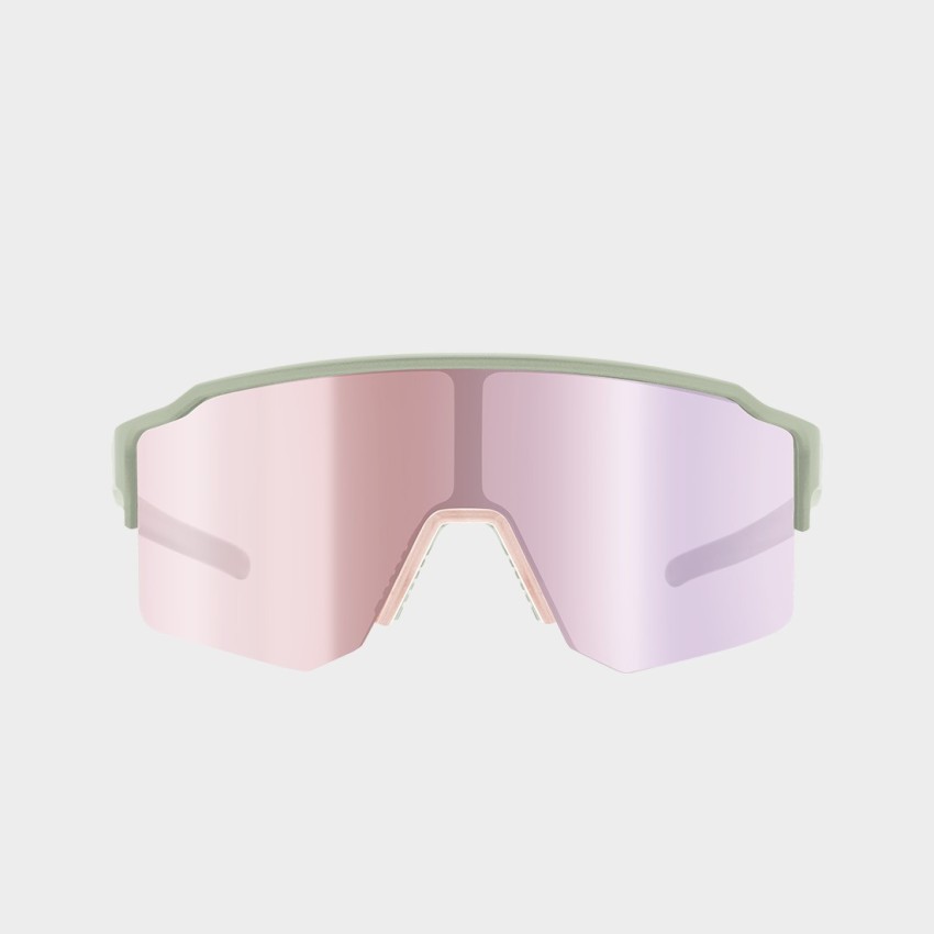 Cébé OUTFLOW LITE sports sunglasses category 3 S - front view, size small semi-rimless, colour green and pink