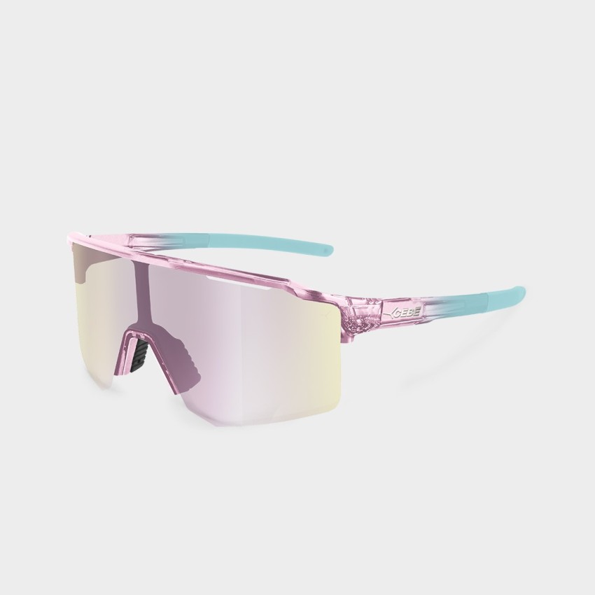 Gafas de deporte fotocromáticas Cébé OUTFLOW LITE S - visión 3/4, talla pequeña semi al aire, colores violeta transparente,